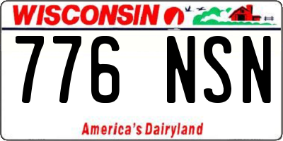 WI license plate 776NSN