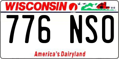WI license plate 776NSO
