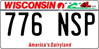 WI license plate 776NSP