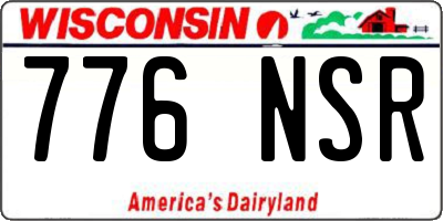 WI license plate 776NSR