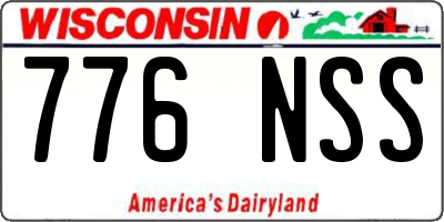 WI license plate 776NSS