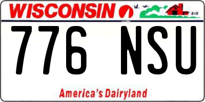 WI license plate 776NSU