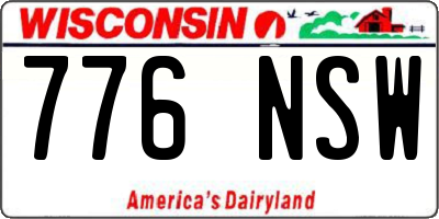 WI license plate 776NSW