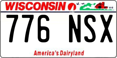 WI license plate 776NSX