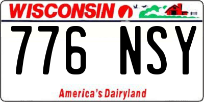 WI license plate 776NSY