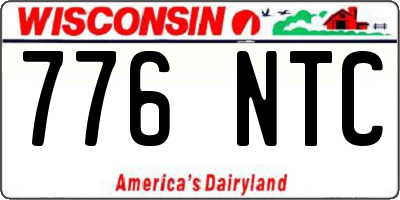 WI license plate 776NTC