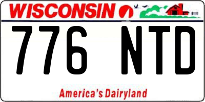 WI license plate 776NTD