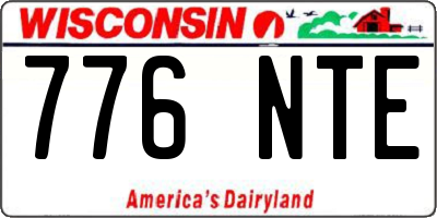 WI license plate 776NTE