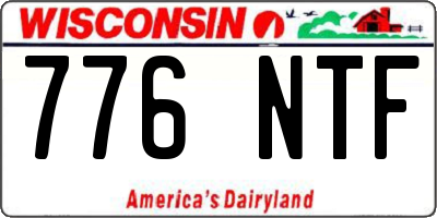 WI license plate 776NTF