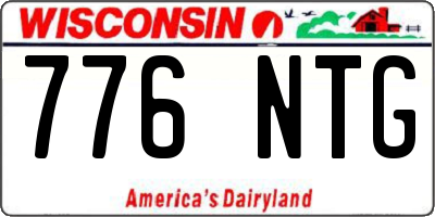 WI license plate 776NTG