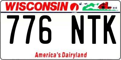WI license plate 776NTK