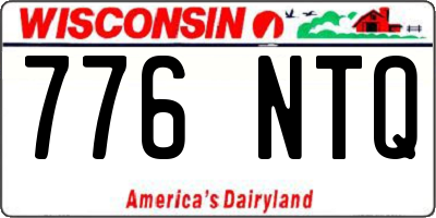 WI license plate 776NTQ