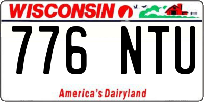 WI license plate 776NTU