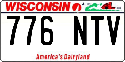 WI license plate 776NTV