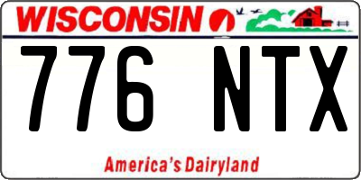 WI license plate 776NTX