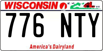 WI license plate 776NTY