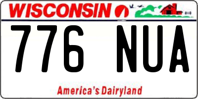 WI license plate 776NUA