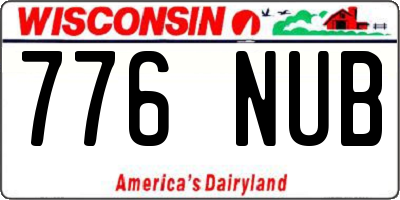 WI license plate 776NUB