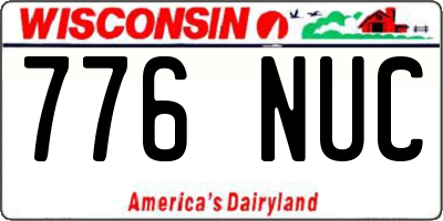 WI license plate 776NUC
