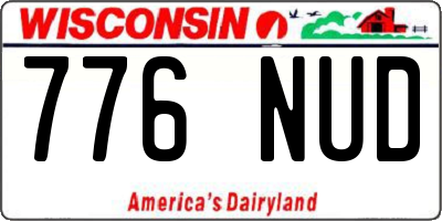 WI license plate 776NUD