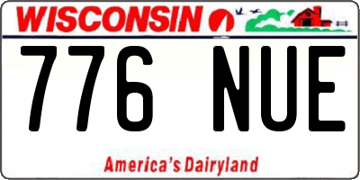WI license plate 776NUE