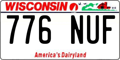 WI license plate 776NUF