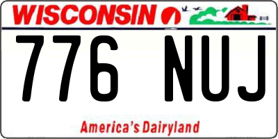 WI license plate 776NUJ