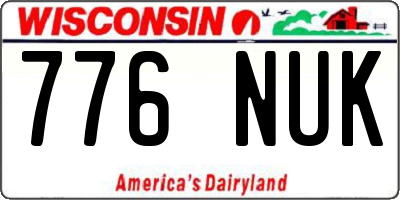 WI license plate 776NUK