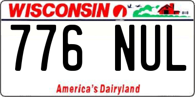 WI license plate 776NUL