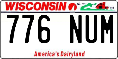 WI license plate 776NUM