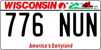 WI license plate 776NUN