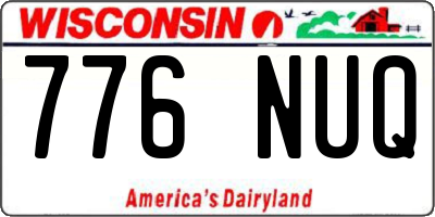 WI license plate 776NUQ