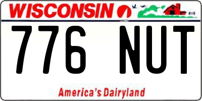 WI license plate 776NUT