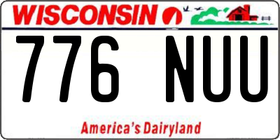 WI license plate 776NUU