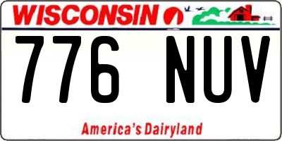 WI license plate 776NUV