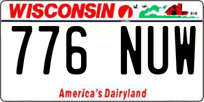 WI license plate 776NUW