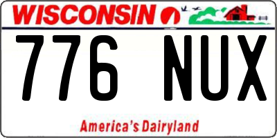 WI license plate 776NUX
