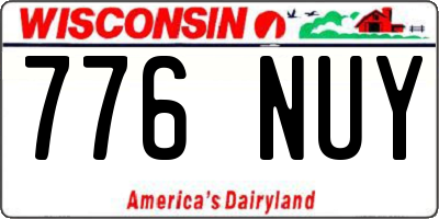 WI license plate 776NUY