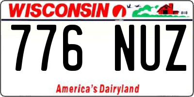 WI license plate 776NUZ