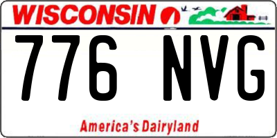 WI license plate 776NVG