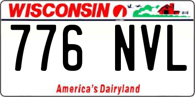 WI license plate 776NVL