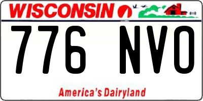 WI license plate 776NVO
