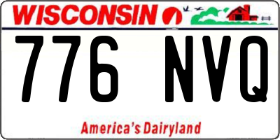 WI license plate 776NVQ