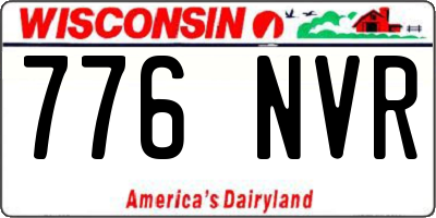 WI license plate 776NVR