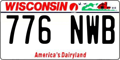WI license plate 776NWB