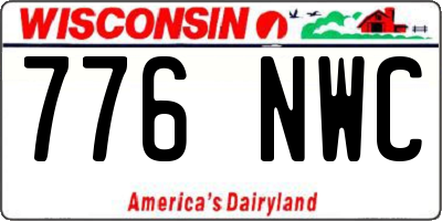 WI license plate 776NWC