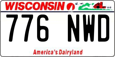 WI license plate 776NWD