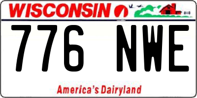 WI license plate 776NWE