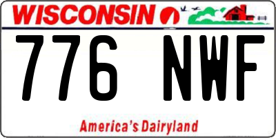 WI license plate 776NWF