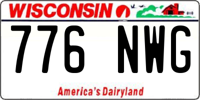 WI license plate 776NWG